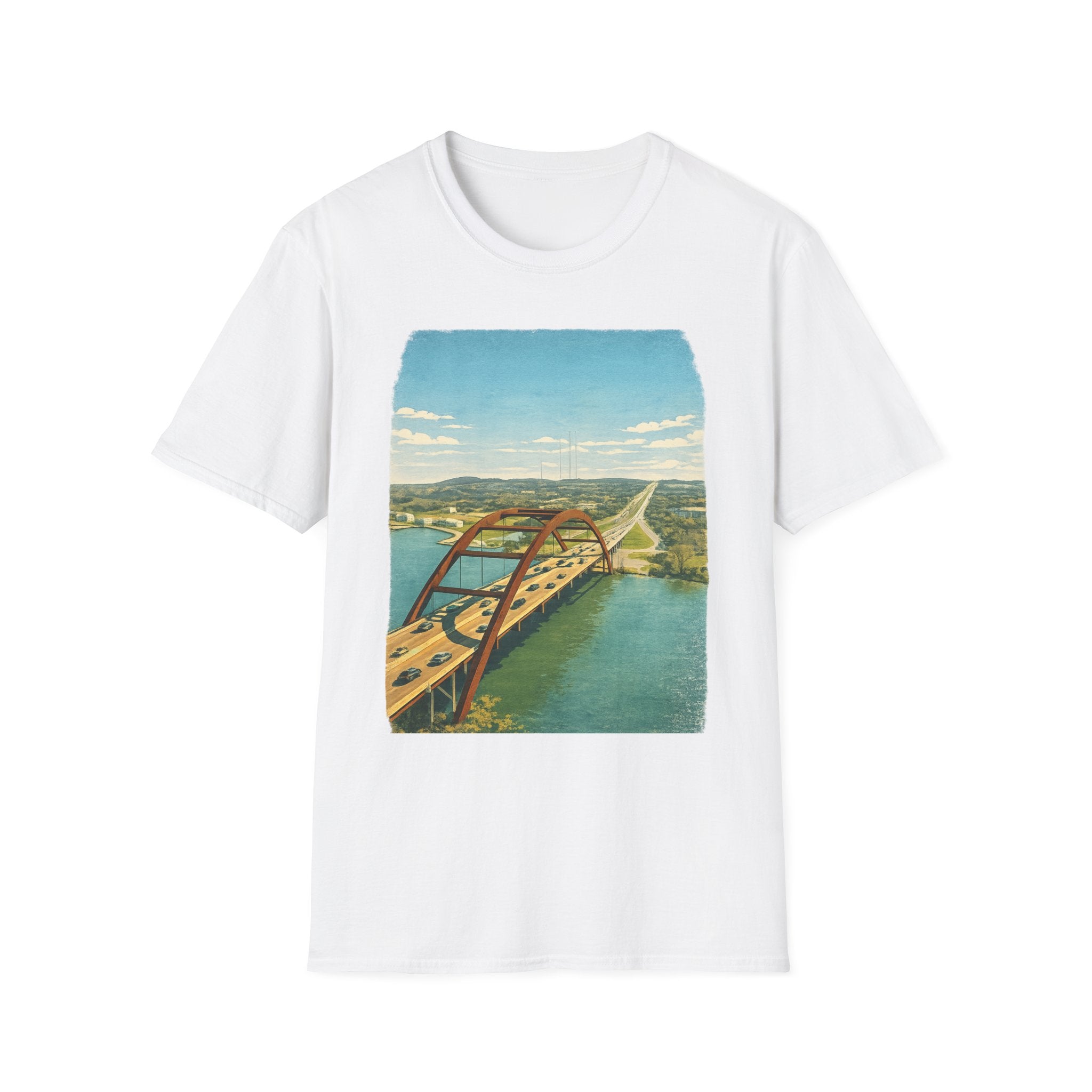 Austin Pennybacker Bridge Tee — Vintage Lake Travis Bridge Graphic T-Shirt